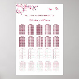 Cherry Blossom Bruiloft Zitting Grafiek Poster