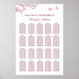 Cherry Blossom Bruiloft Zitting Grafiek Poster