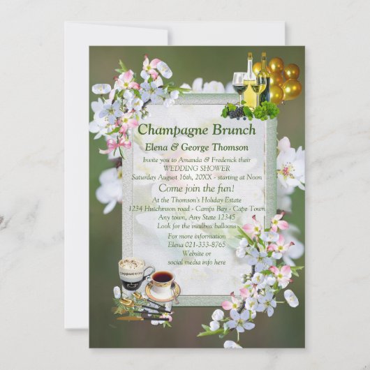 Cherry Blossom Brunch Announements Kaart (Voorkant)