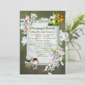 Cherry Blossom Brunch Announements Kaart (Staand voorkant)