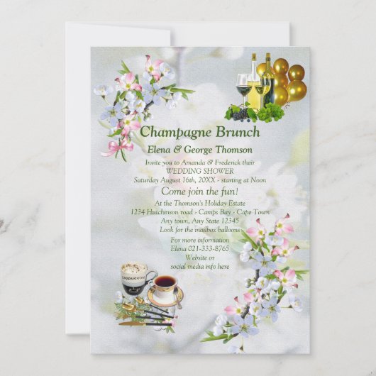 Cherry Blossom Brunch Announements Kaart (Voorkant)