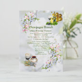 Cherry Blossom Brunch Announements Kaart (Staand voorkant)