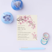 Cherry Blossom Budget Bridal Brunch Uitnodiging Flyer (Enkel)