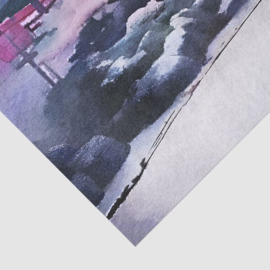 Cherry Blossom buiten de Pagoda Tissuepapier (Detail)