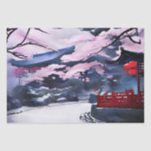 Cherry Blossom buiten de Pagoda Tissuepapier (Voorkant)