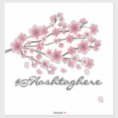 Cherry Blossom Business Name Script Car Decal Sticker (Vel)