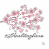 Cherry Blossom Business Name Script Car Decal Sticker (Voorkant)