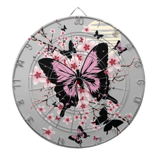 Cherry Blossom Butterflies Dartbord (Voorkant)