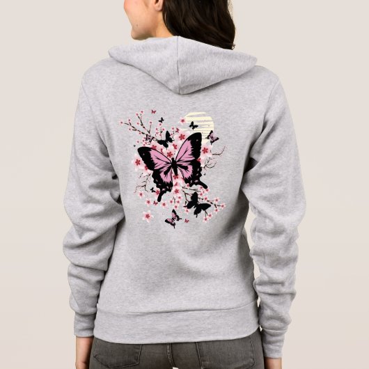 Cherry Blossom Butterflies Hoodie (Achterkant)