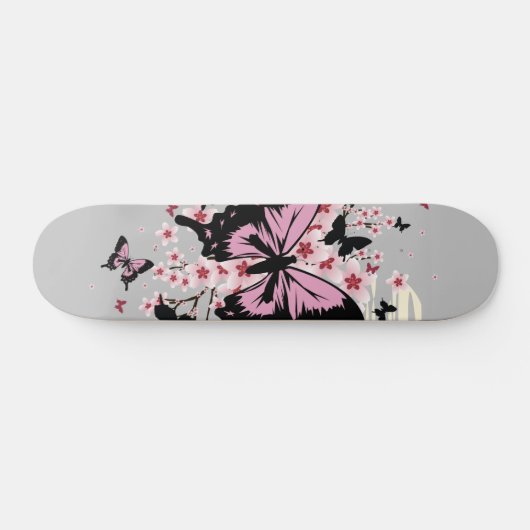 Cherry Blossom Butterflies Persoonlijk Skateboard (Horizontaal)