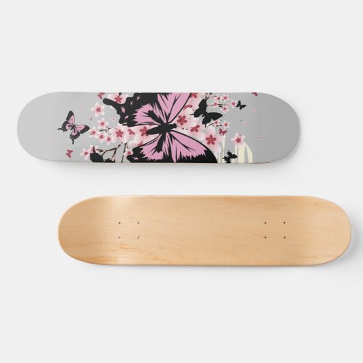Cherry Blossom Butterflies Persoonlijk Skateboard (Horizontaal)