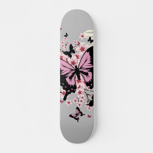 Cherry Blossom Butterflies Persoonlijk Skateboard (Voorkant)