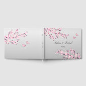 Cherry Blossom Butterflies Pink Grey | Weddenschap Gastenboek (Volledig)