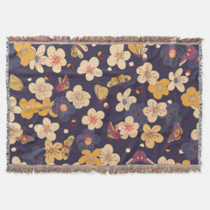 Cherry Blossom Butterfly Aziatische print Deken