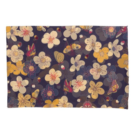 Cherry Blossom Butterfly Aziatische print Kussensloop (Voorkant)
