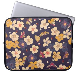 Cherry Blossom Butterfly Aziatische print Laptop Sleeve