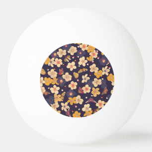 Cherry Blossom Butterfly Aziatische print Pingpongbal