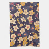 Cherry Blossom Butterfly Aziatische print Theedoek (Verticaal)