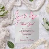 Cherry Blossom Butterfly Baby shower | Dank u wel Bedankkaart