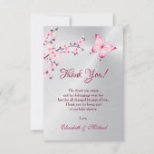 Cherry Blossom Butterfly Baby shower | Dank u wel Bedankkaart (Voorkant)