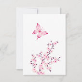 Cherry Blossom Butterfly | Baby shower Hartelijk d Bedankkaart (Achterkant)