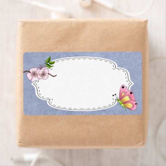 Cherry Blossom Butterfly Label (Insitu)