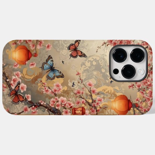 Cherry Blossom Butterfly Lantern Case-Mate iPhone Case (Achterkant (horizontaal))