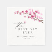 Cherry Blossom Butterfly Pink Vrijgezellenfeest Servet (Voorkant)