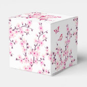 Cherry Blossom Butterfly Roze White Favor Box Bedankdoosjes (Achterkant)