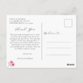 Cherry Blossom Calligraphy Weddenschap Foto bedank Briefkaart (Achterkant)