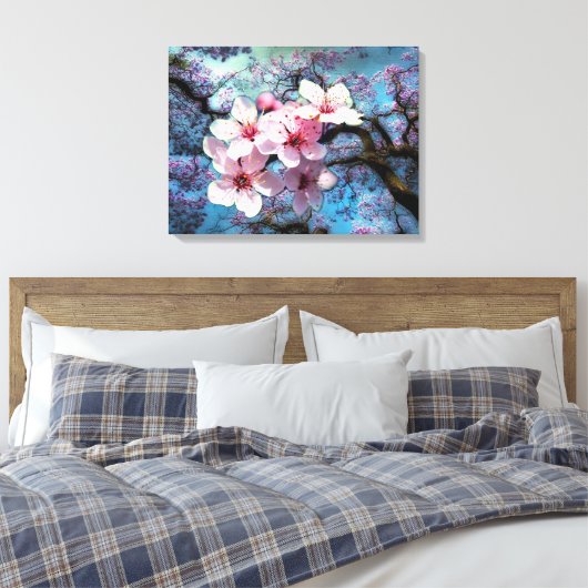 Cherry blossom canvas afdruk (Insitu (Slaapkamer))