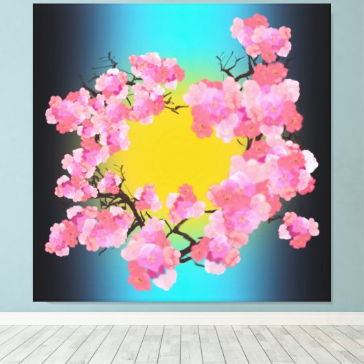 Cherry Blossom Canvas Print (Insitu (Houten vloer))