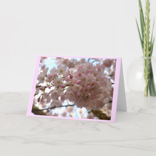 Cherry Blossom Card White Blossom Card Personalize Feestdagen Kaart (Voorkant)