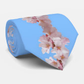 Cherry Blossom Cascade Blue Stropdas (Opgerold)