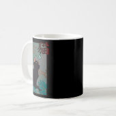 Cherry Blossom Cat Woodblock Koffiemok (Voorkant links)