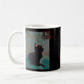 Cherry Blossom Cat Woodblock Koffiemok (Links)