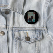 Cherry Blossom Cat  Woodblock Ronde Button 5,7 Cm (In situ)