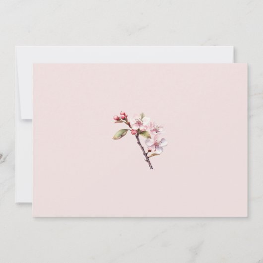 Cherry Blossom Champagne bruiloft repetitie diner Kaart (Achterkant)