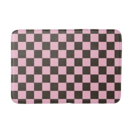 Cherry blossom checkered board pattern badmat