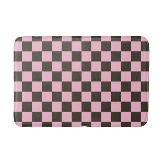 Cherry blossom checkered board pattern badmat (Voorkant)