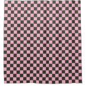 Cherry blossom checkered board pattern douchegordijn (Voorkant)