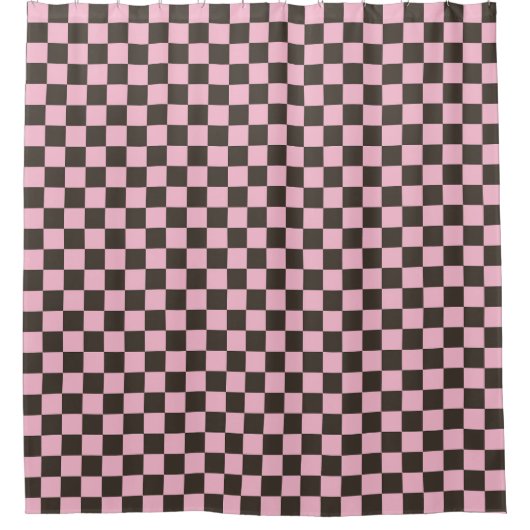 Cherry blossom checkered board pattern douchegordijn (Voorkant)
