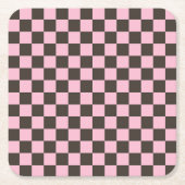 Cherry blossom checkered board pattern kartonnen onderzetters (Voorkant)