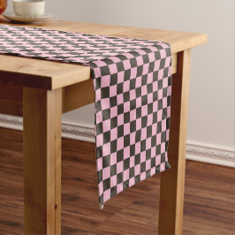Cherry blossom checkered board pattern korte tafelloper