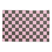 Cherry blossom checkered board pattern kussensloop (Achterkant-Links)