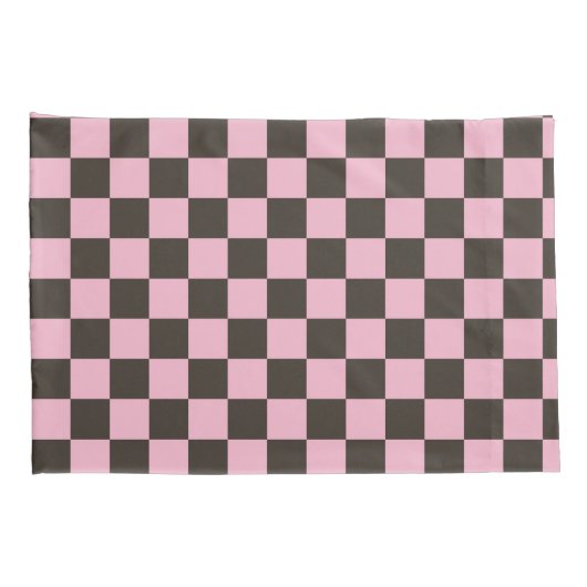 Cherry blossom checkered board pattern kussensloop (Achterkant-Rechts)