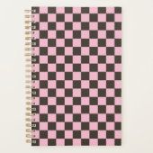 Cherry blossom checkered board pattern planner (Voorkant)