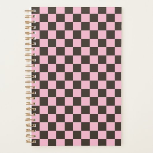 Cherry blossom checkered board pattern planner (Voorkant)