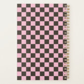 Cherry blossom checkered board pattern planner (Achterkant)