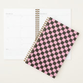 Cherry blossom checkered board pattern planner (Display)